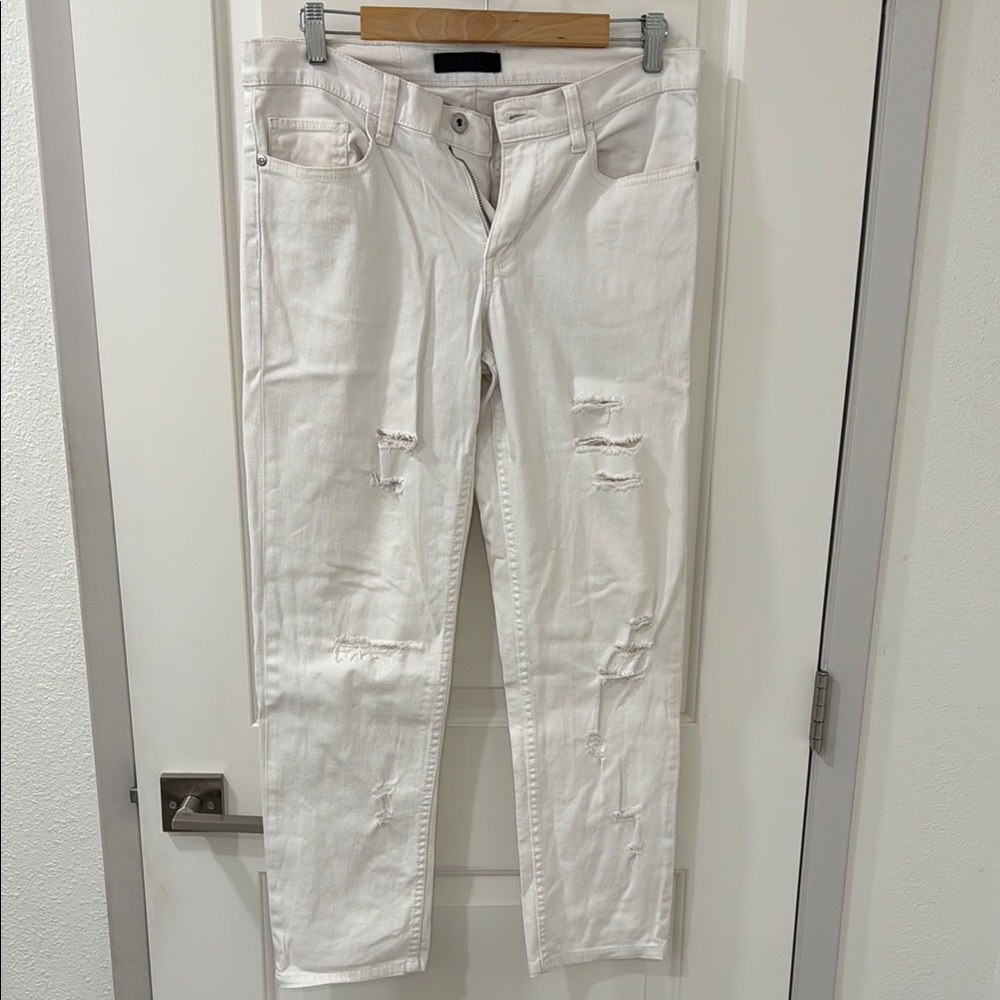 Nordstrom’s The Rail Distressed White Slim Denim Jeans Pants